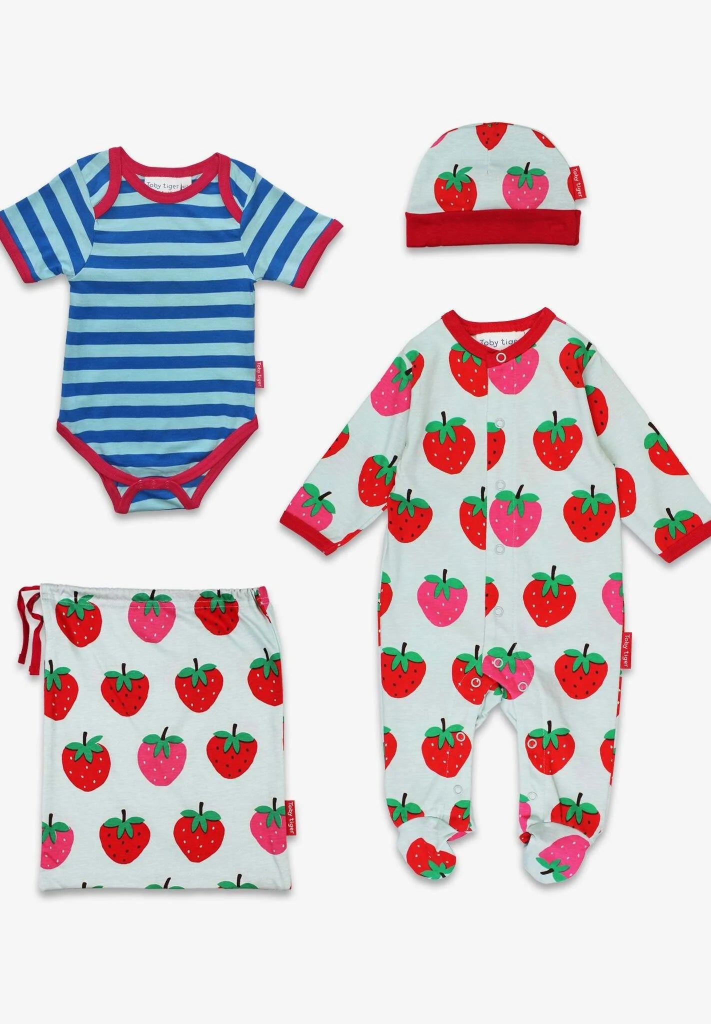 Organic Strawberry Print Baby Gift Set (0-3m 56cm)