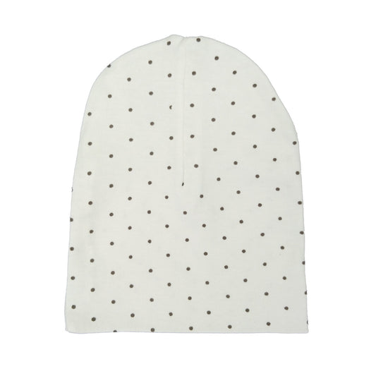 Organic Cotton Baby Hat -  White dotty - GOTS Certified