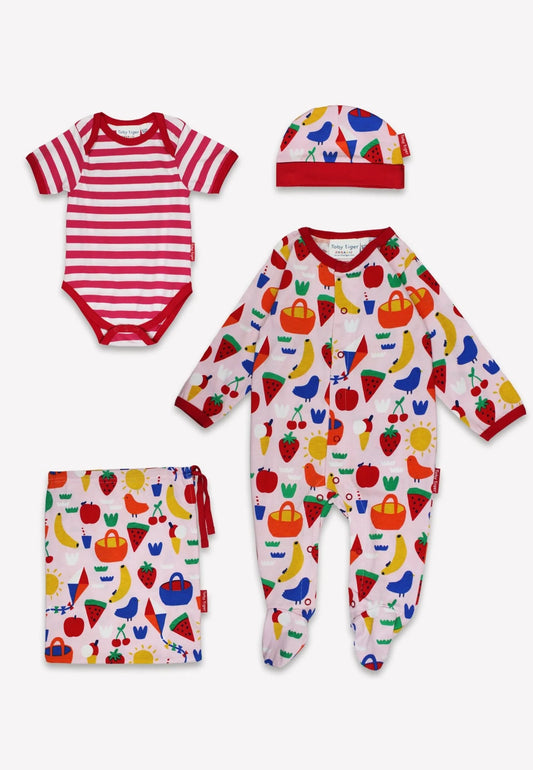 Organic Picnic Print Baby Gift Set (0-3m 56cm)