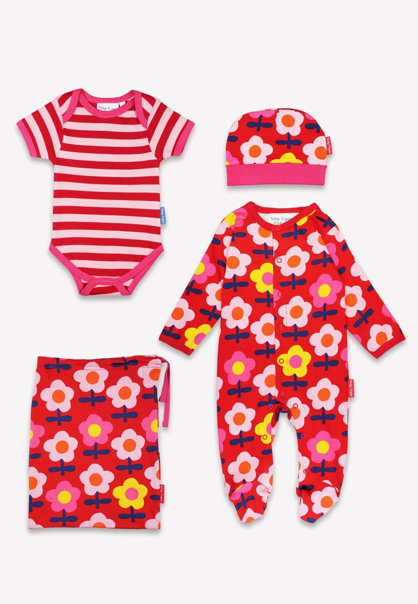 Organic Pink Flower Print Sleepsuit (0-3m 56cm)
