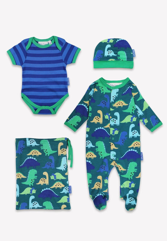 Organic Tonal Dinosaur Print Baby Gift Set (0-3m 56cm)