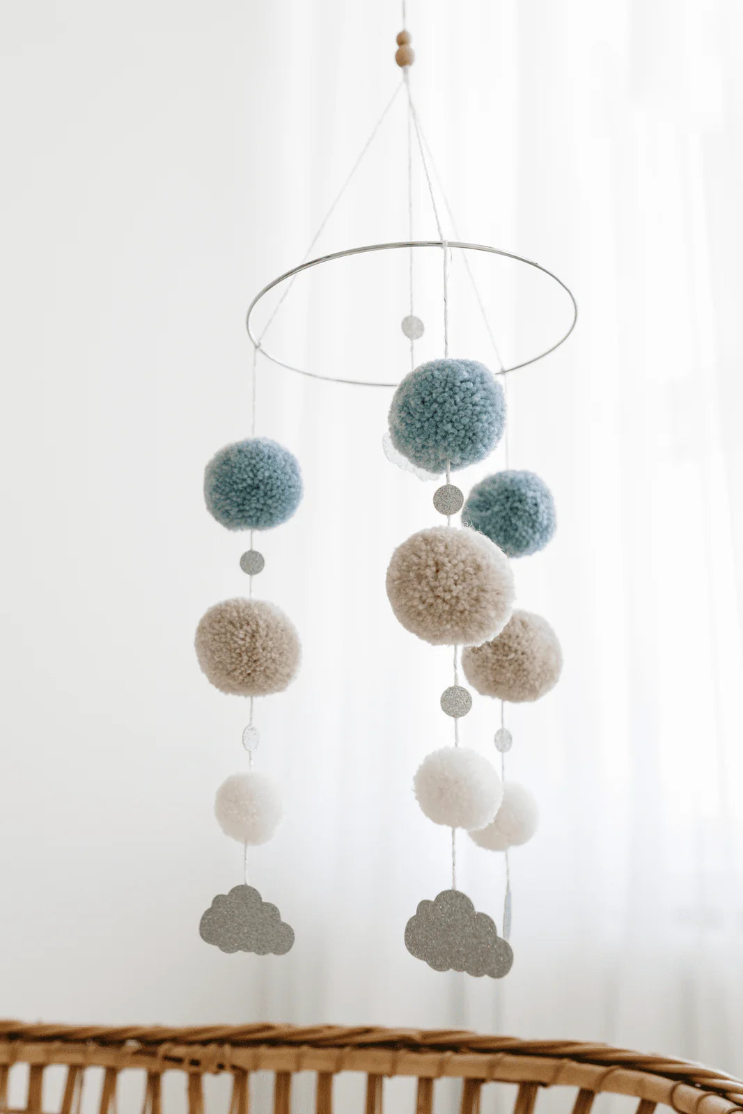 TISU crib pom-pom mobile, Cloud